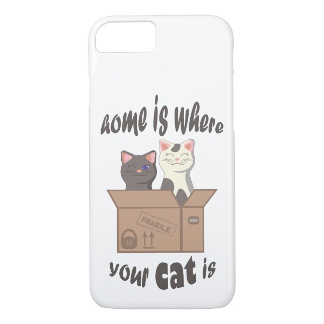 Funny quote Home is where your cat is Case-Mate iPhone Case (Back)