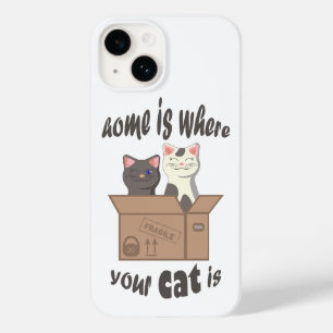 Funny quote Home is where your cat is Case-Mate iPhone 14 Case