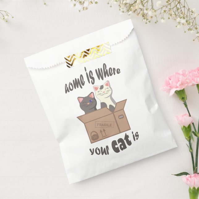 Funny quote Home is where your cat is Favour Bag (Sealed)