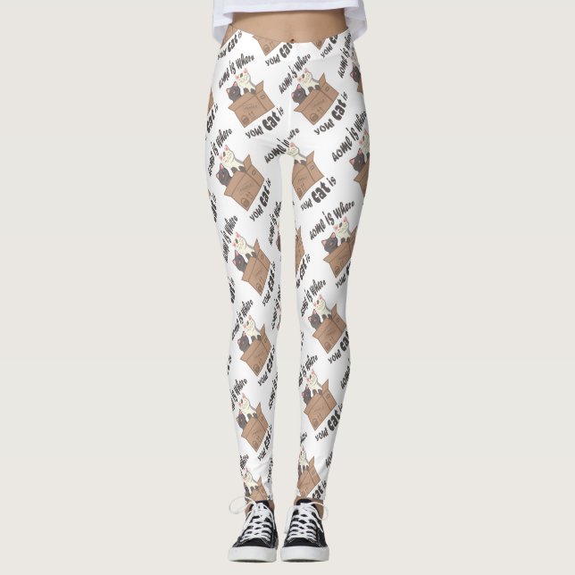 Funny quote Home is where your cat is Leggings (Front)