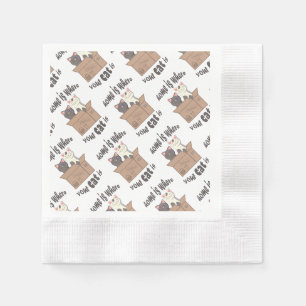 Funny quote Home is where your cat is Napkin
