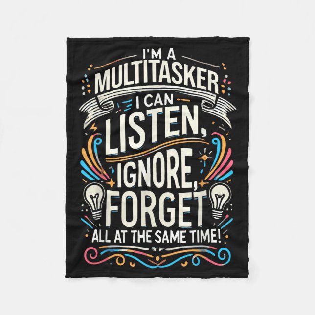 Funny Quote Humourous Multitask Funny Saying Fleece Blanket (Front)
