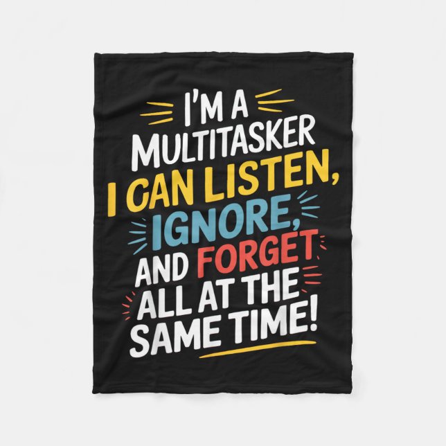 Funny Quote Humourous Multitask Funny Saying Fleece Blanket (Front)