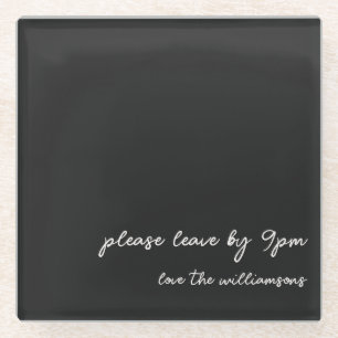 Funny Quote Introvert Humor Custom Black White Glass Coaster