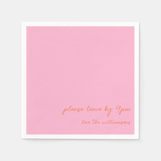 Funny Quote Introvert Humor Custom Pink Orange Napkin (Front)