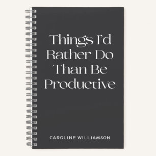 Funny Quote Lazy Procrastination Personalized Notebook
