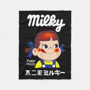 Funny Quote Milky Retro Cute Baby Girl Meme Japan  Fleece Blanket
