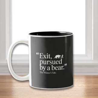 Funny Quote Modern Minimalist Pursued By Bear Two-Tone Coffee Mug