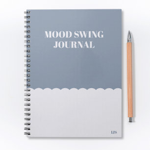 Funny Quote Mood Swing Journal Blue Modern