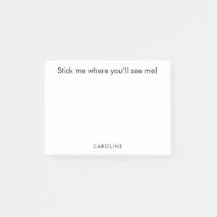 Funny Quote Personalized Black White Don't Forget Post-it Notes