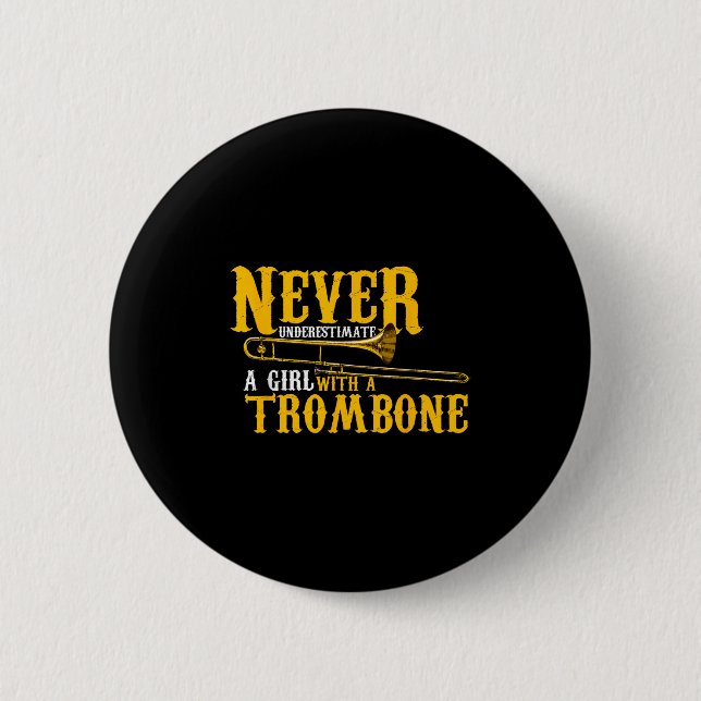 Funny Quote Play Never Underestimate A Girl With A 2 Inch Round Button (Front)