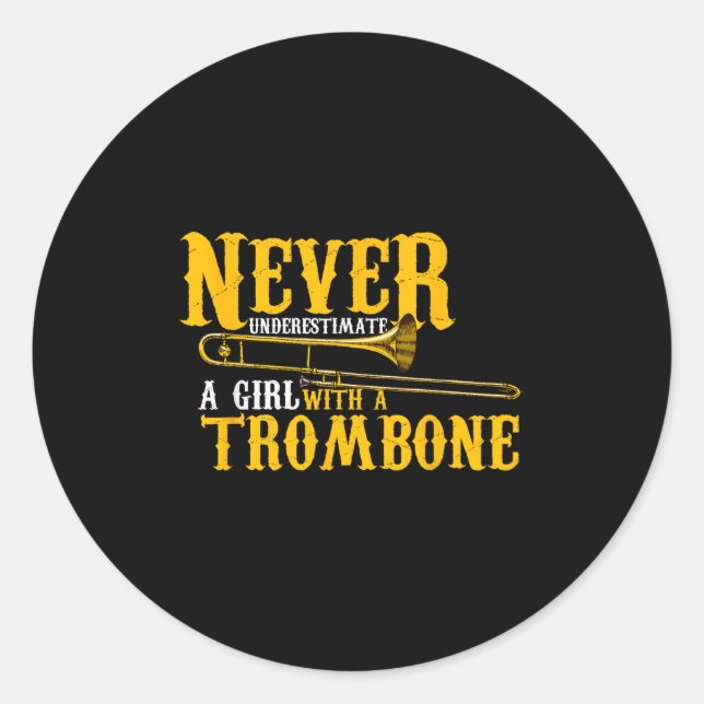 Funny Quote Play Never Underestimate A Girl With A Classic Round Sticker (Front)