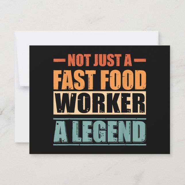 Funny Quote Retro Fast Food Worker Save The Date (Front)