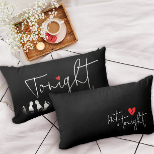 Funny Quote Tonight/ Not Tonight Bridal Shower Lumbar Pillow