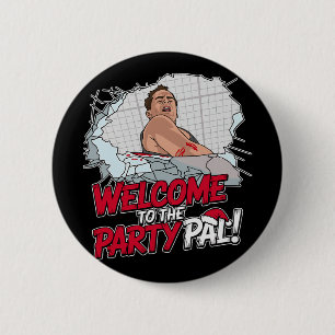 Funny Quote, Welcome To The Party! Christmas Carto 2 Inch Round Button