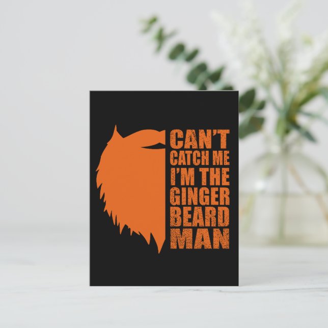 funny quotes about ginger beard man postcard (Standing Front)