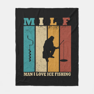 funny quotes about ice fishing lovers fleece blanket