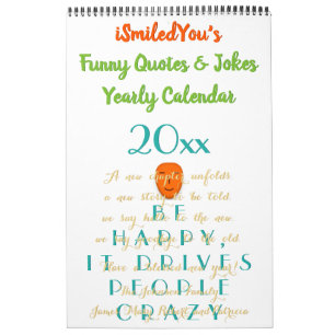Funny Quotes & Jokes Humour 2025 Custom Yearly Wal Calendar