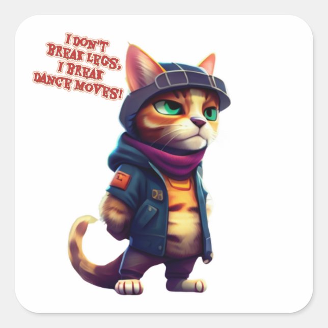 Funny quotes said by a cat gang boss  square sticker (Front)