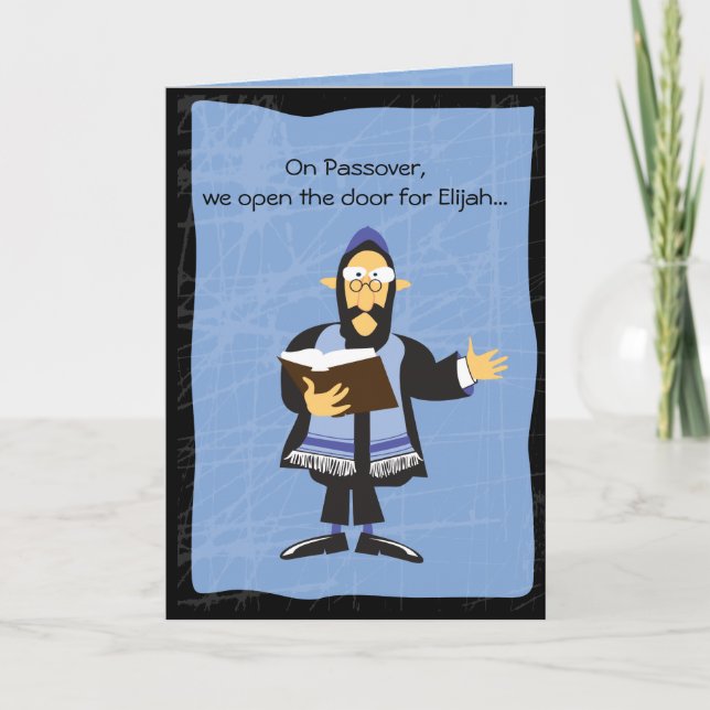 FUNNY RABBI PASSOVER Greeting Card (Front)