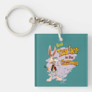 Funny Rabbit Best Teacher in the Classroom Keychain