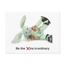 Funny Rabbit Birthday Card. Be eXtraordinary