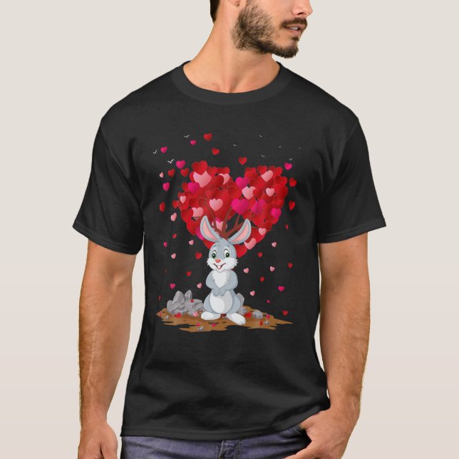 Funny Rabbit Bunny Animal Lover Bunny Valentine's T-Shirt (Front)