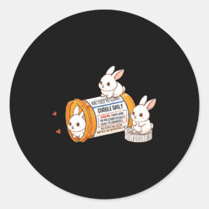 Funny Rabbit Bunny Anti Depressant Zoo Boys Girls Classic Round Sticker