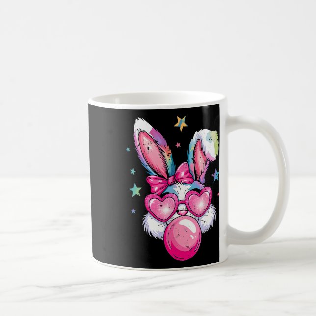 Funny Rabbit Bunny Blowing Bubble Coquette Cute Ea Coffee Mug (Right)