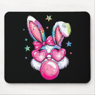 Funny Rabbit Bunny Blowing Bubble Coquette Cute Ea Mouse Pad