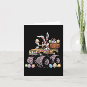 Funny Rabbit Bunny Monster Truck Eggs Kids Easter  Card