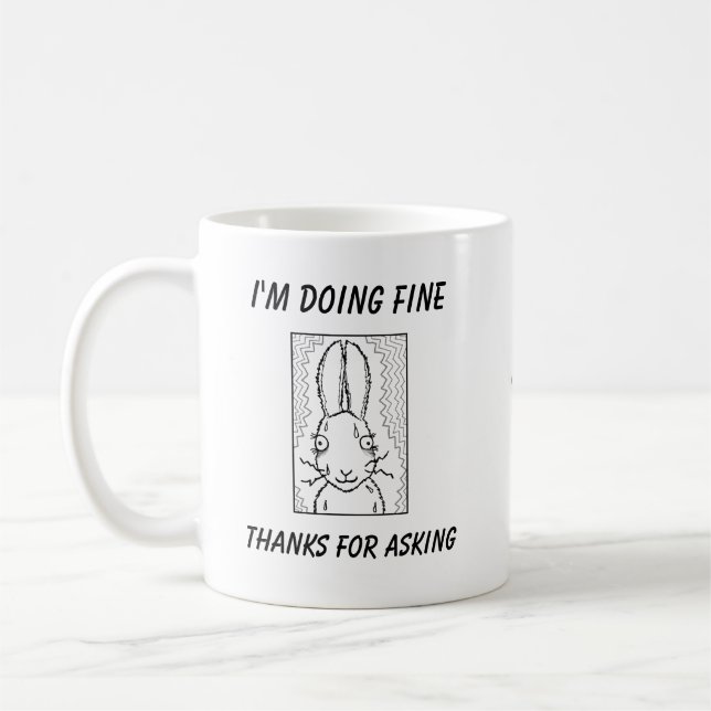 Funny Rabbit Cartoon Coffee Mug (Left)