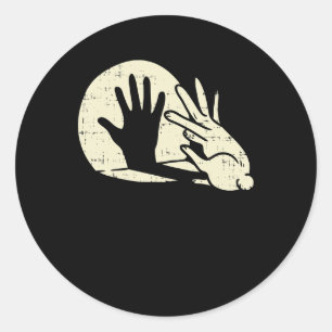 Funny Rabbit Shadow Play Pun Bunny Lover Classic Round Sticker