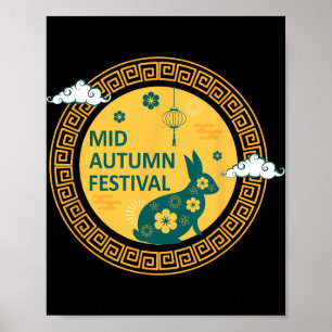 Funny Rabbits Mooncake Chinese New Year Mid Autumn Poster