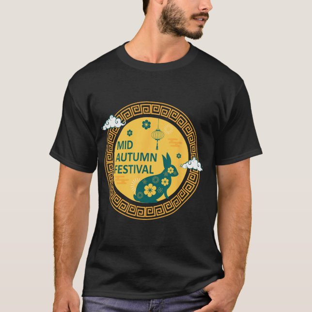 Funny Rabbits Mooncake Chinese New Year Mid Autumn T-Shirt (Front)
