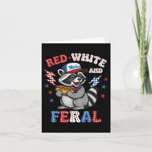 Funny Raccoon 4th Of July Patriotic Cute Red White Card