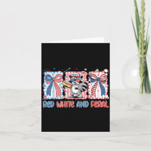 Funny Raccoon 4th of July Patriotic Cute Red White Card