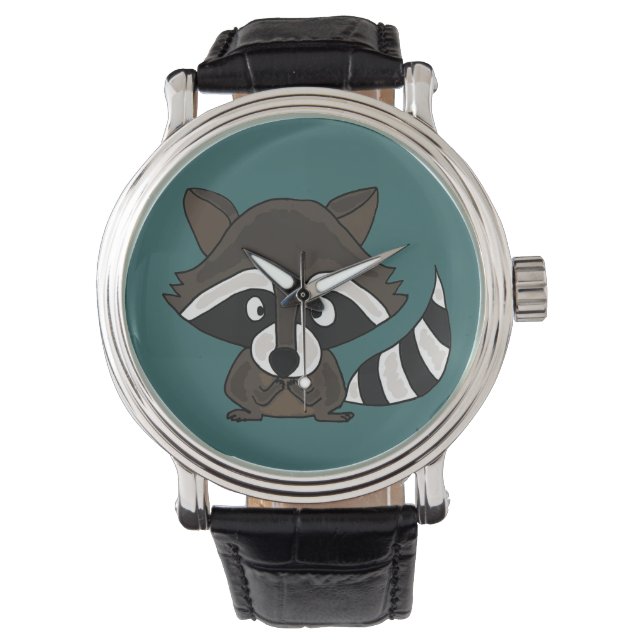 Funny Raccoon Art Watch (Front)