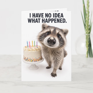 Funny Raccoon Birthday Card | Cake Evidence Humour