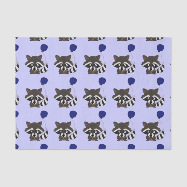 Funny Raccoon Birthday Tissue Paper (Front)