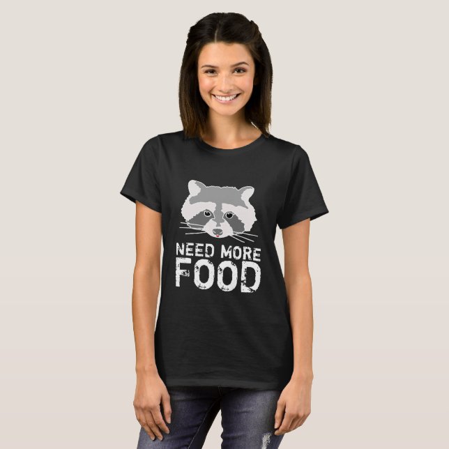 Funny Raccoon Black T-Shirt (Front Full)