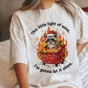 Funny Raccoon Christmas Dumpster Fire Tri-Blend Shirt