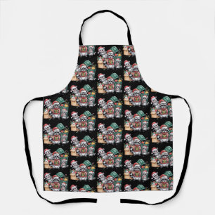 Funny Raccoon Christmas Opossum & Street Cats Apron