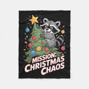 Funny Raccoon Christmas Trash Panda Xmas  Fleece Blanket