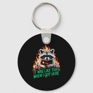 Funny Raccoon Christmas Trash Panda Xmas  Keychain