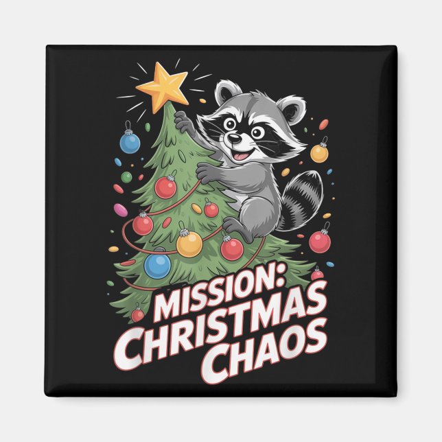 Funny Raccoon Christmas Trash Panda Xmas  Magnet (Front)