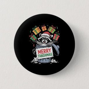 Funny Raccoon Christmas Trash Panda Xmas Merry Tra 2 Inch Round Button