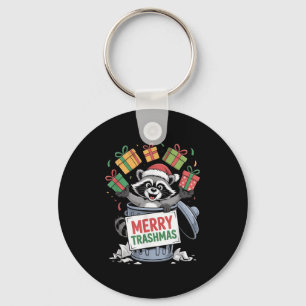 Funny Raccoon Christmas Trash Panda Xmas Merry Tra Keychain