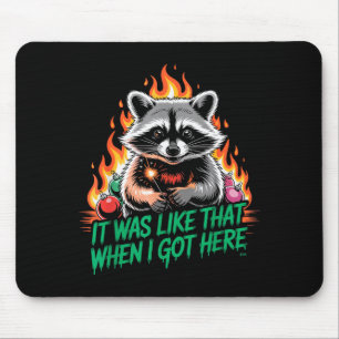 Funny Raccoon Christmas Trash Panda Xmas Mouse Pad