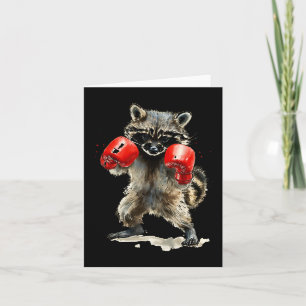 Funny Raccoon Costume Sport Boxing Gloves Lovers  Card